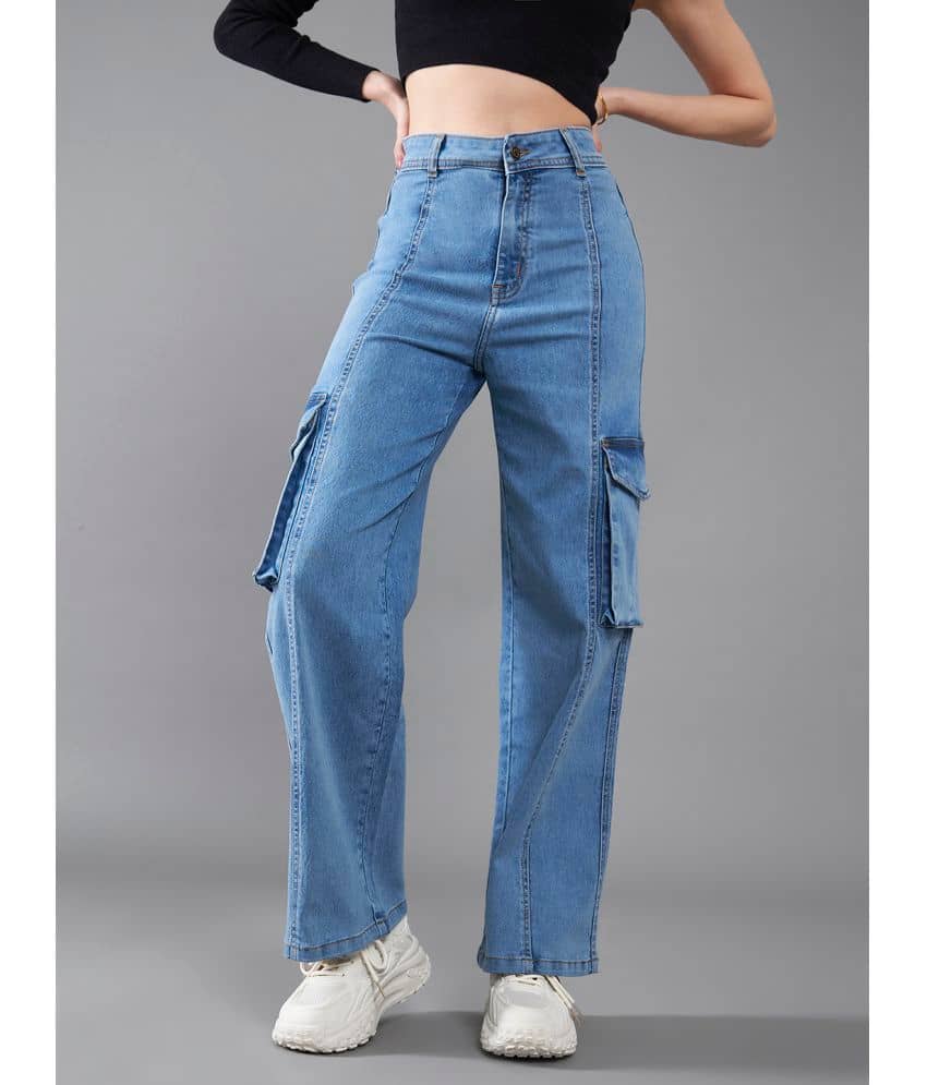 Dolce Crudo - Blue Denim Wide Leg Women's Jeans ( Pack of 1 ) - Jeans | Buy online on ZillyBuy