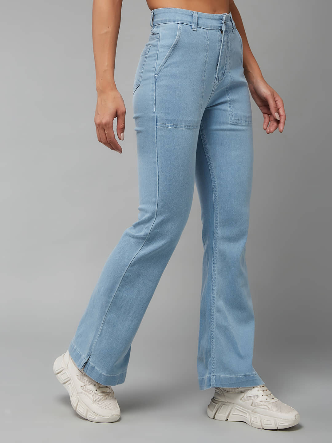Dolce Crudo - Light Blue Denim Bootcut Women's Jeans ( Pack of 1 ) - Jeans | Buy online on ZillyBuy