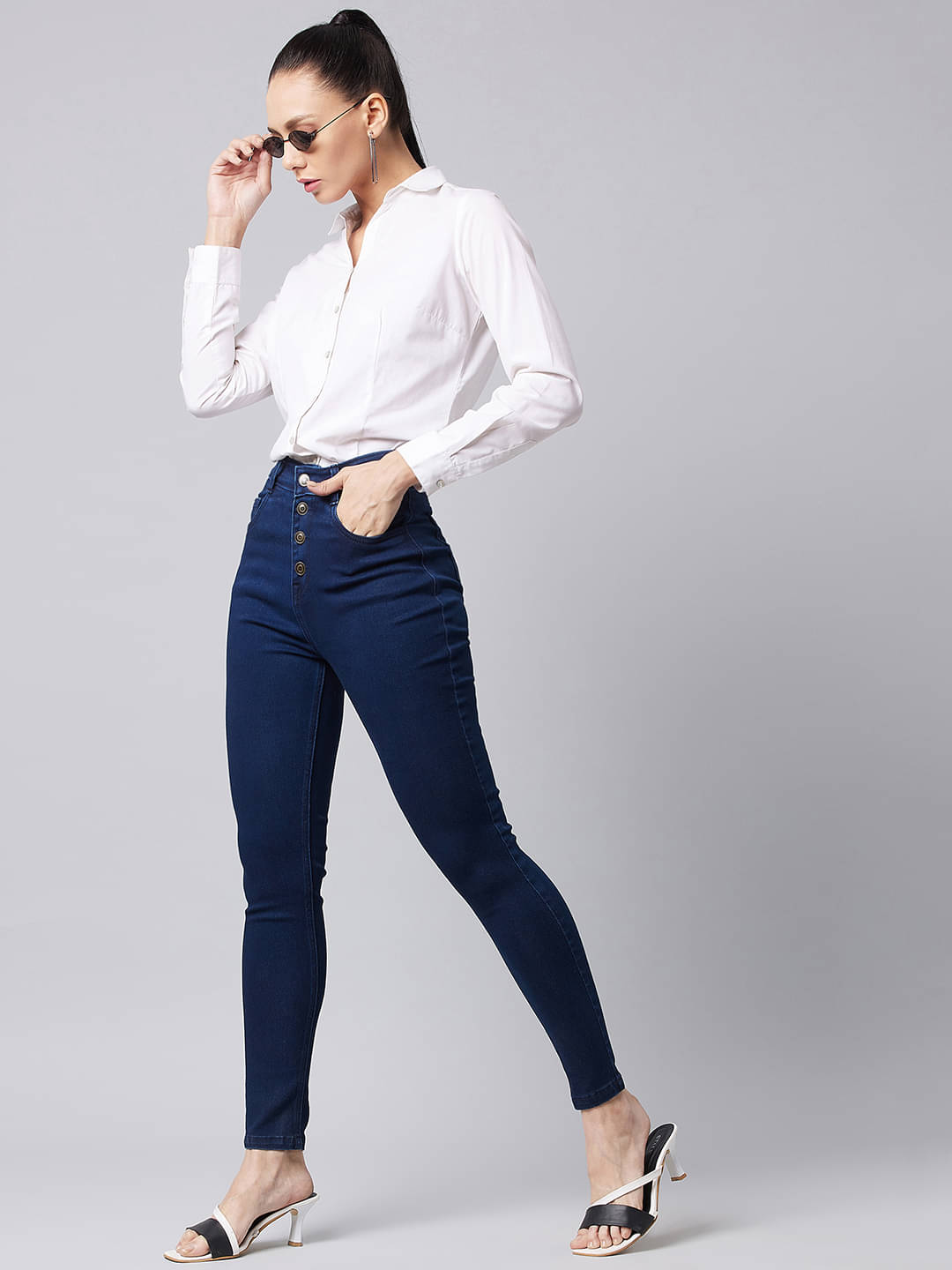     			Dolce Crudo - Navy Blue Denim Skinny Fit Women's Jeans ( Pack of 1 )