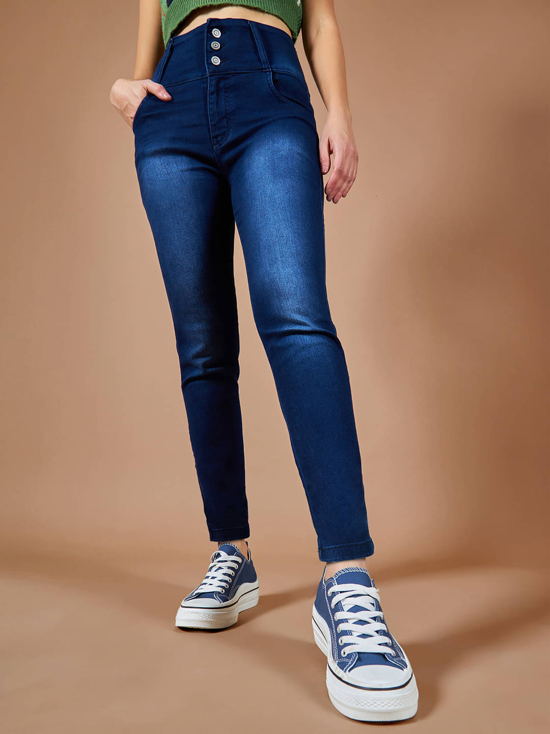     			Dolce Crudo - Navy Blue Denim Skinny Fit Women's Jeans ( Pack of 1 )