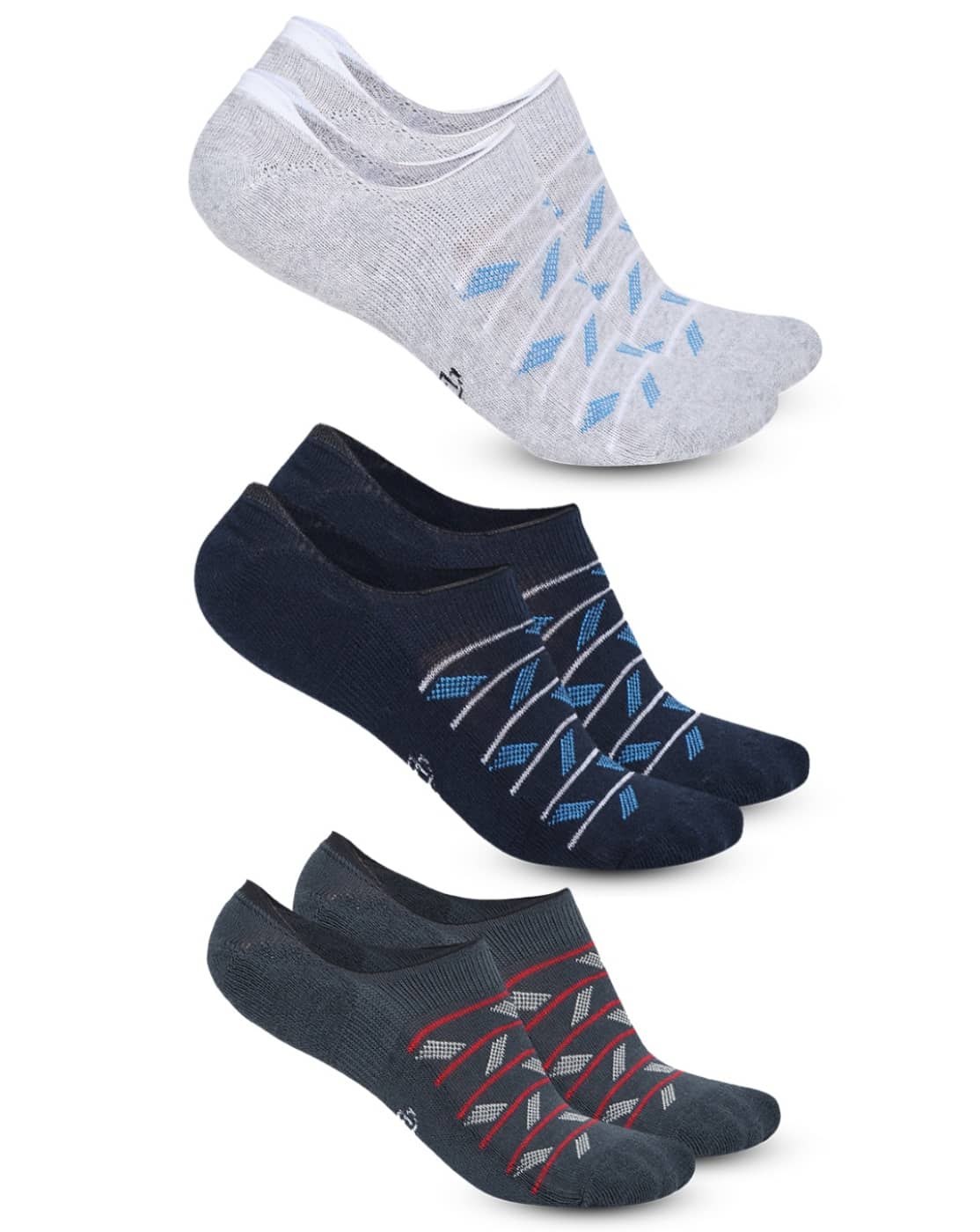 Dollar Cotton Blend Men's Self Design Navy Blue No Show Socks ( Pack of 3 ) - Socks | Buy online on ZillyBuy
