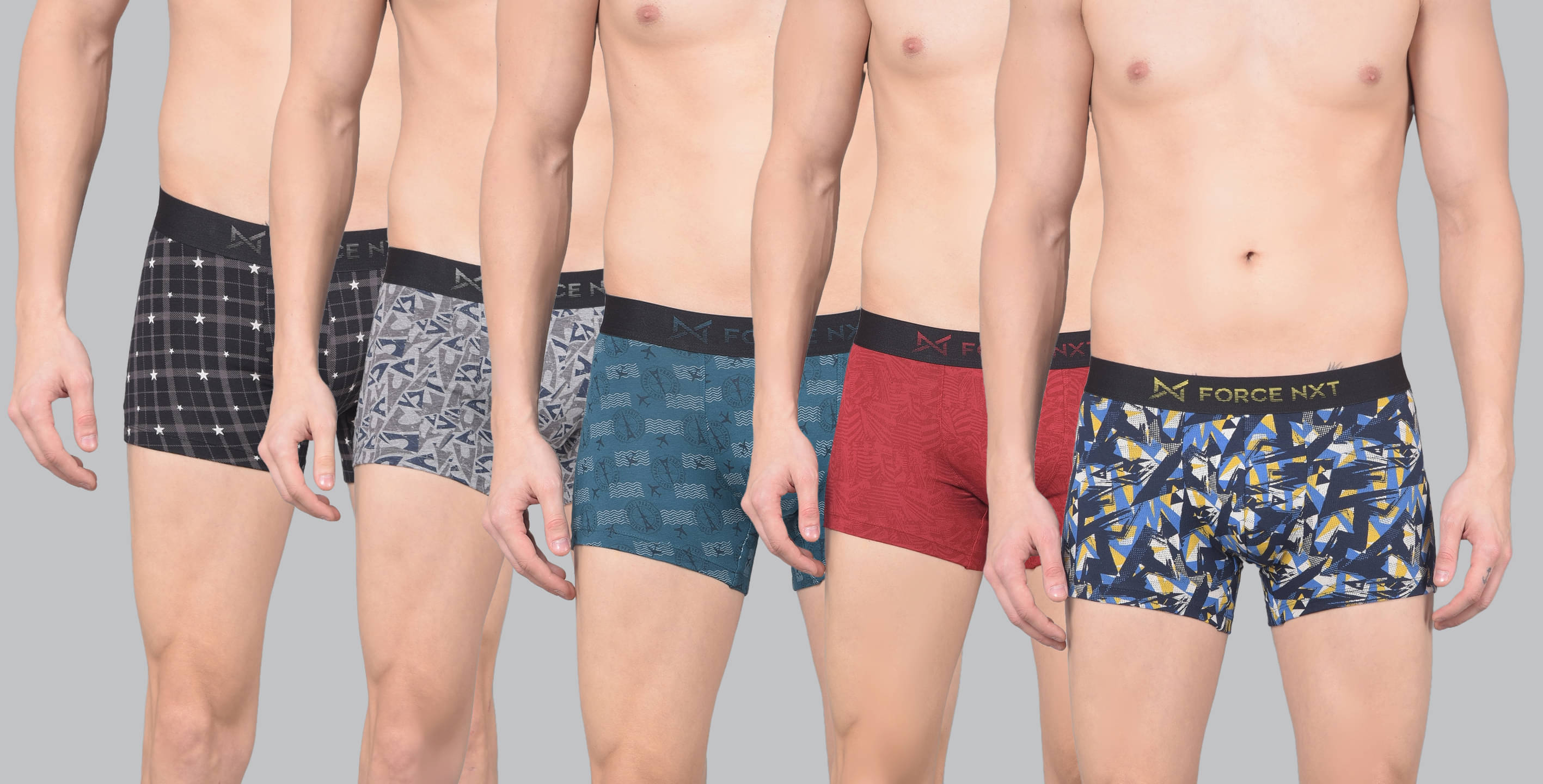     			Force NXT Pack of 5 Cotton Trunks For Men's ( Multicolor )