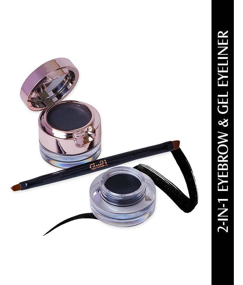 Glam21 2-in-1 Eyebrow & Gel Eyeliner With Long Lasting Intense Black Color & Quick Drying Formula 4gm - Makeup - Eyes | Buy online on ZillyBuy