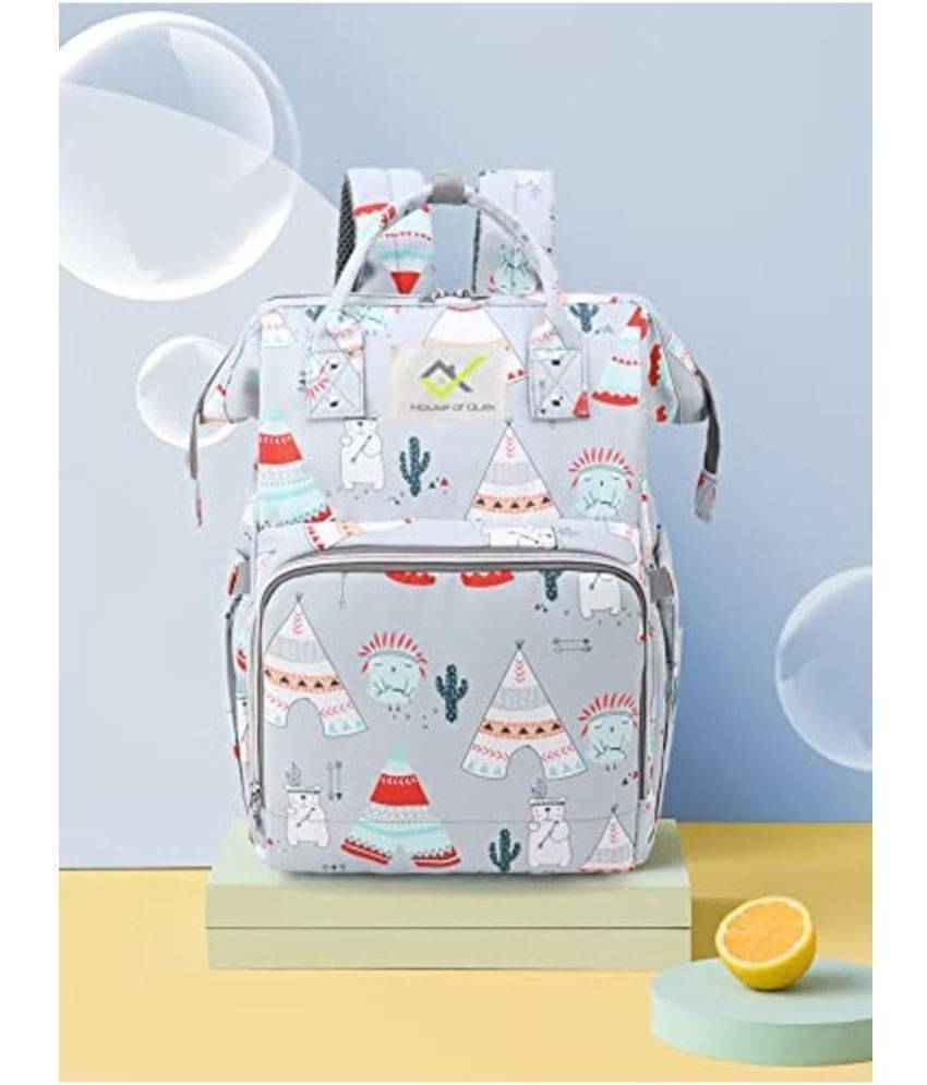     			House Of Quirk Grey Diaper Bags ( 1 Pc )