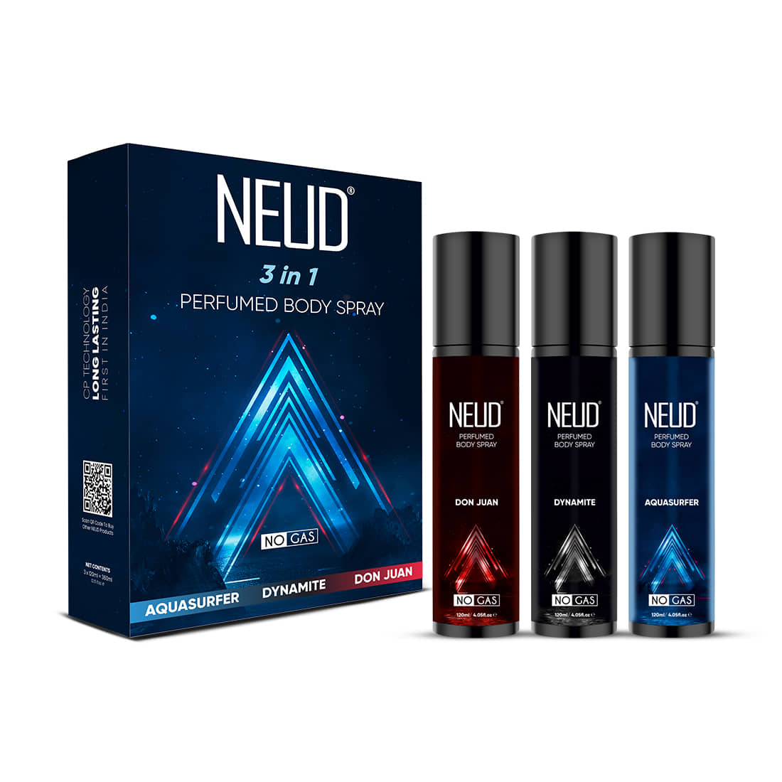 NEUD NEUD 3-in-1 Perfumed Body Sprays for Men Body Spray for Men 440 ml ( Pack of 1 )