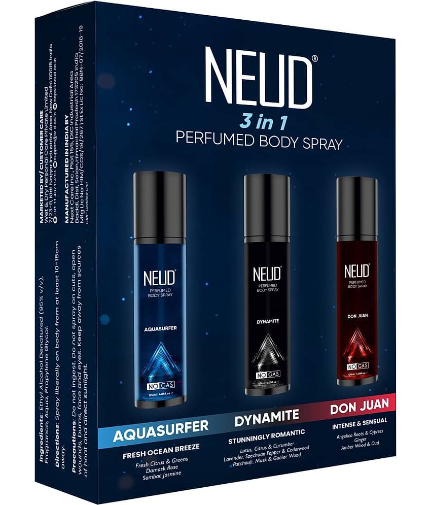 NEUD NEUD 3-in-1 Perfumed Body Sprays for Men Body Spray for Men 440 ml ( Pack of 1 )