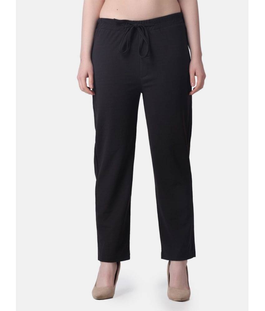     			POPWINGS Black Polyester Regular Women's Casual Pants ( Pack of 1 )