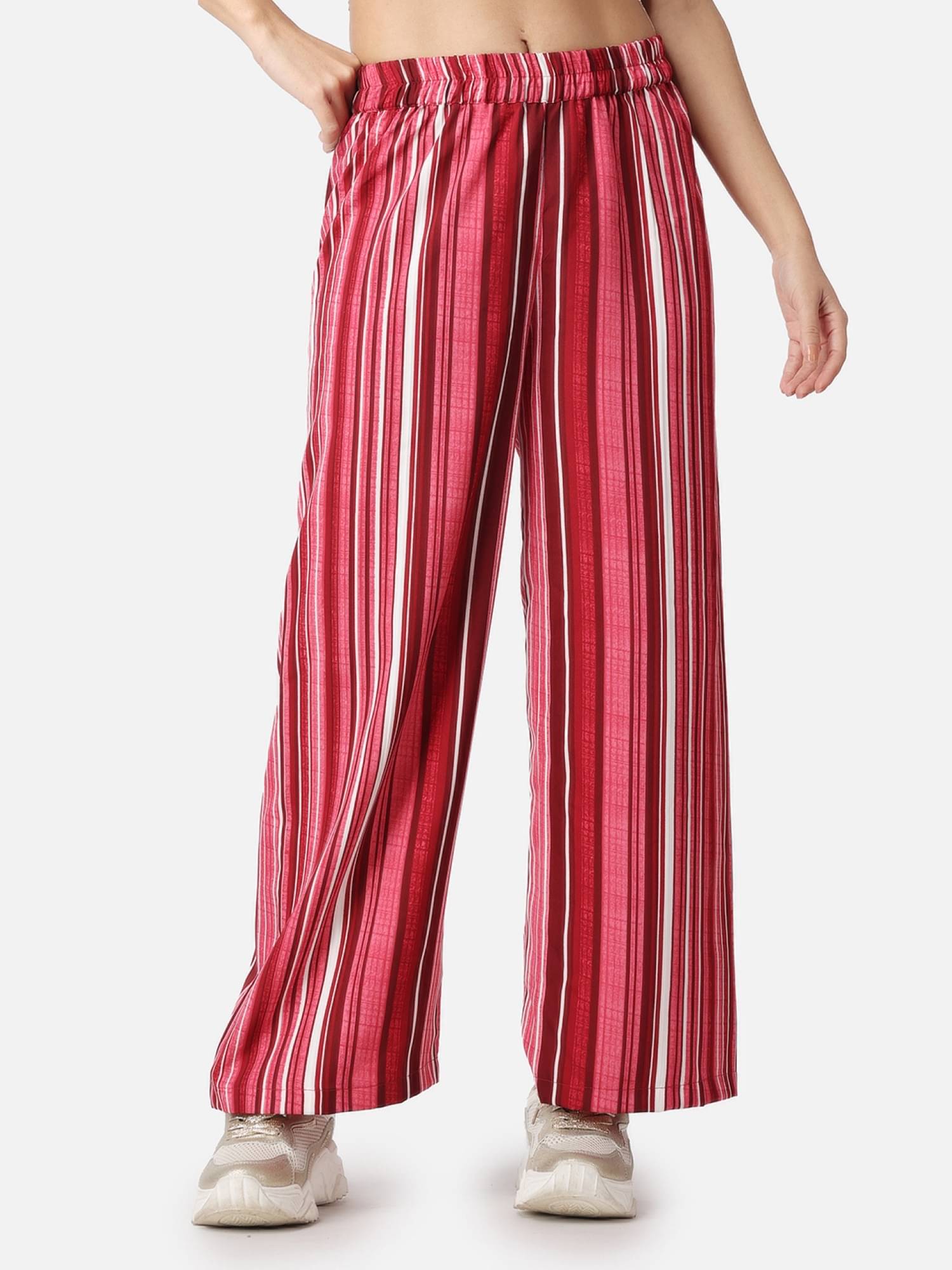     			POPWINGS Pink Polyester Loose Women's Casual Pants ( Pack of 1 )