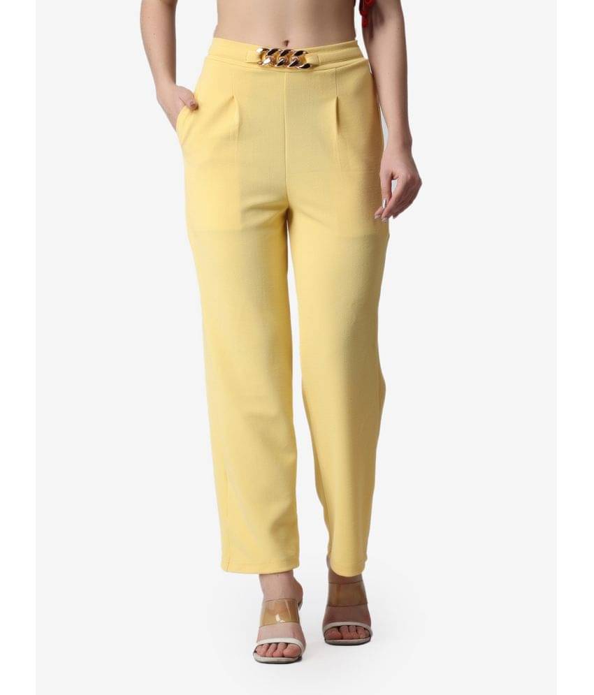     			POPWINGS Yellow Polyester Loose Women's Formal Pants ( Pack of 1 )