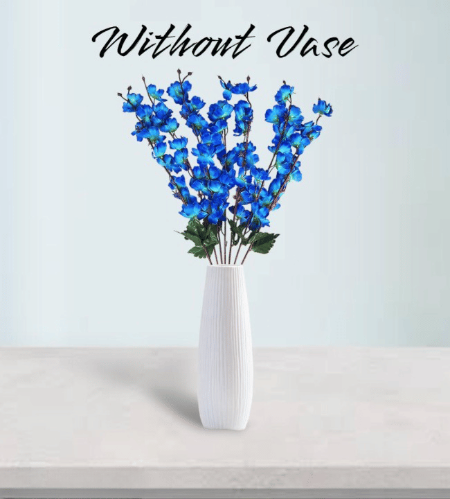 REAL PBR - Blue Cherry Blossom Artificial Flowers Bunch ( Pack of 1 )