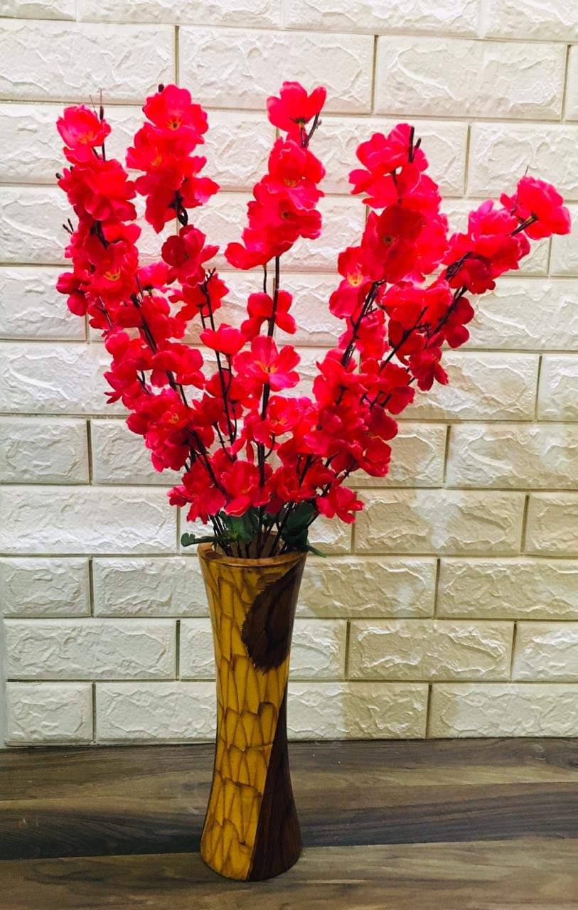     			REAL PBR - Red Cherry Blossom Artificial Flowers Bunch ( 7 Sticks )
