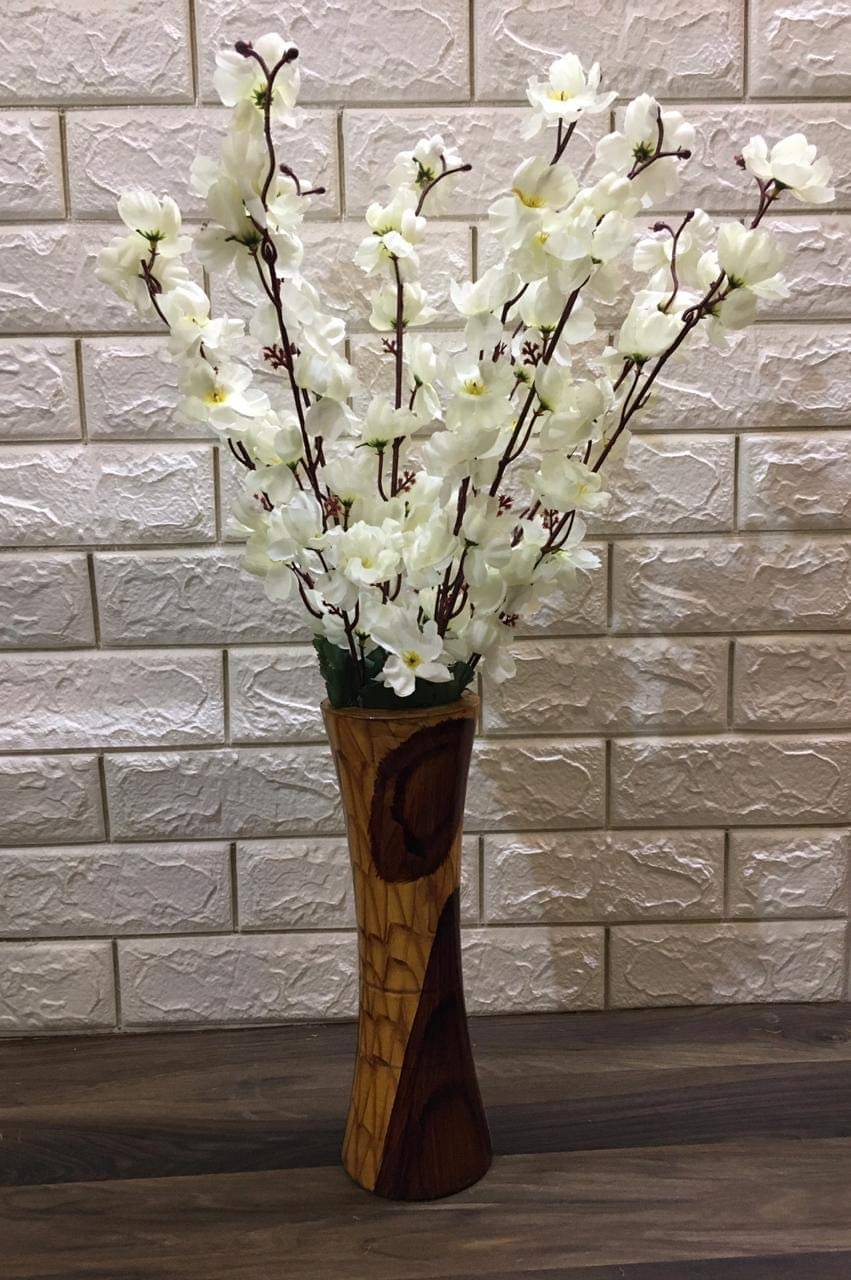     			REAL PBR - White Cherry Blossom Artificial Flowers Bunch ( Pack of 1 )