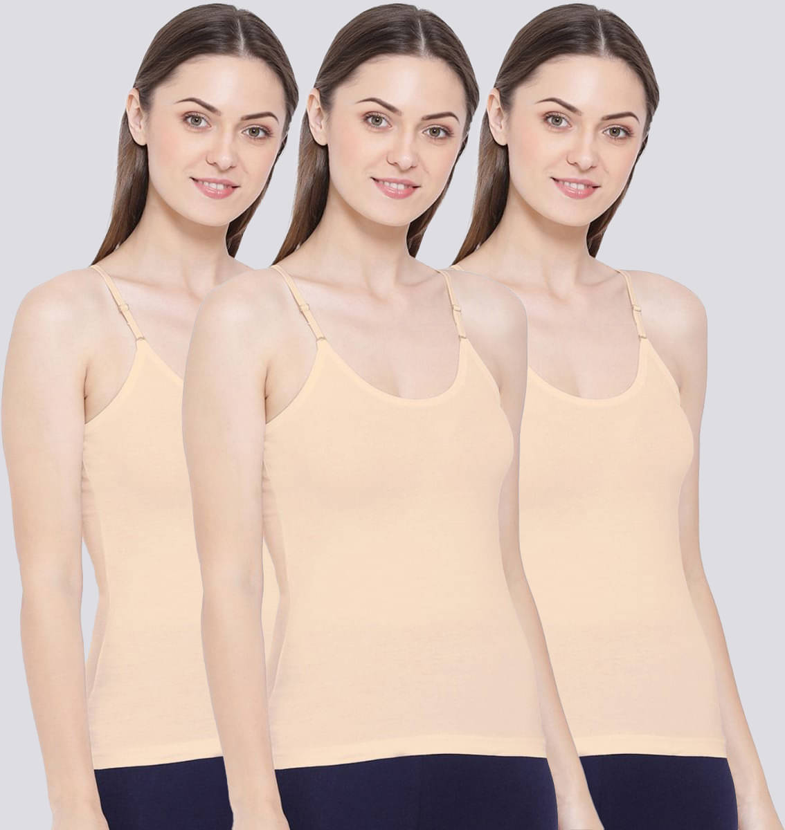     			Rupa Softline Cotton Camisoles - Beige Pack of 3