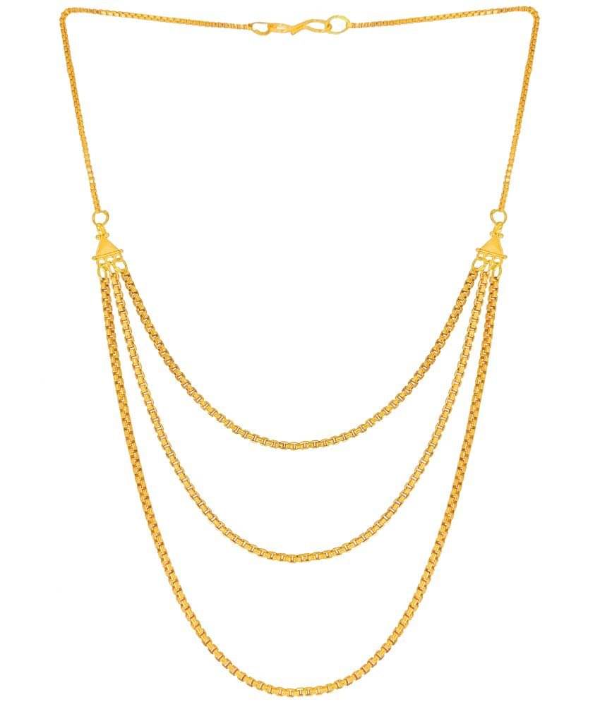     			SHANKH-KRIVA Gold Metal Necklace ( Pack of 1 )