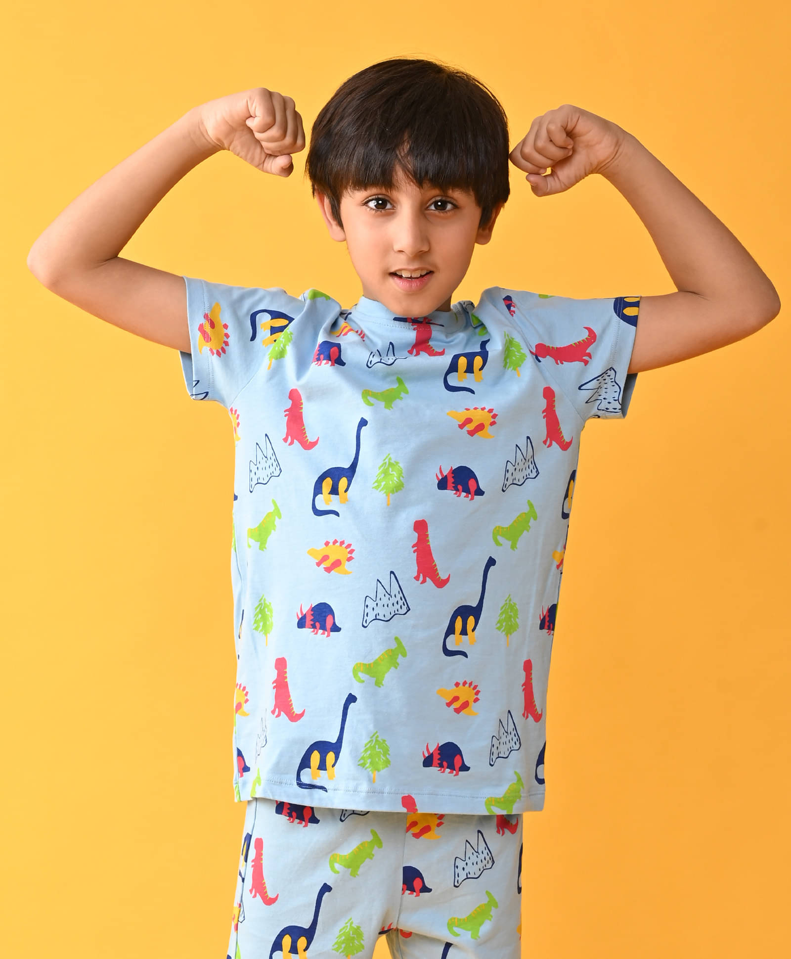ANTHRILO Pack of 1 Boys 100% Cotton Nightsuit Set ( Sky Blue ) ANTHRILO Pack of 1 Boys 100% Cotton Nightsuit Set ( Sky Blue )