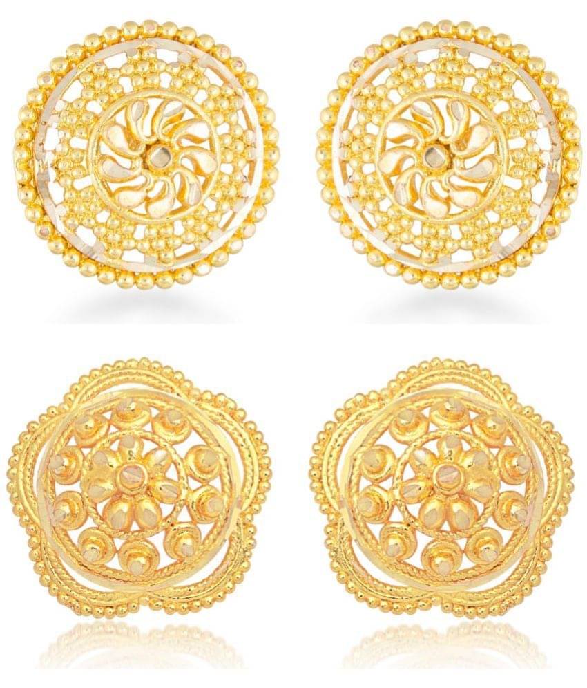     			VIVASTRI Golden Stud Earrings ( Pack of 2 )