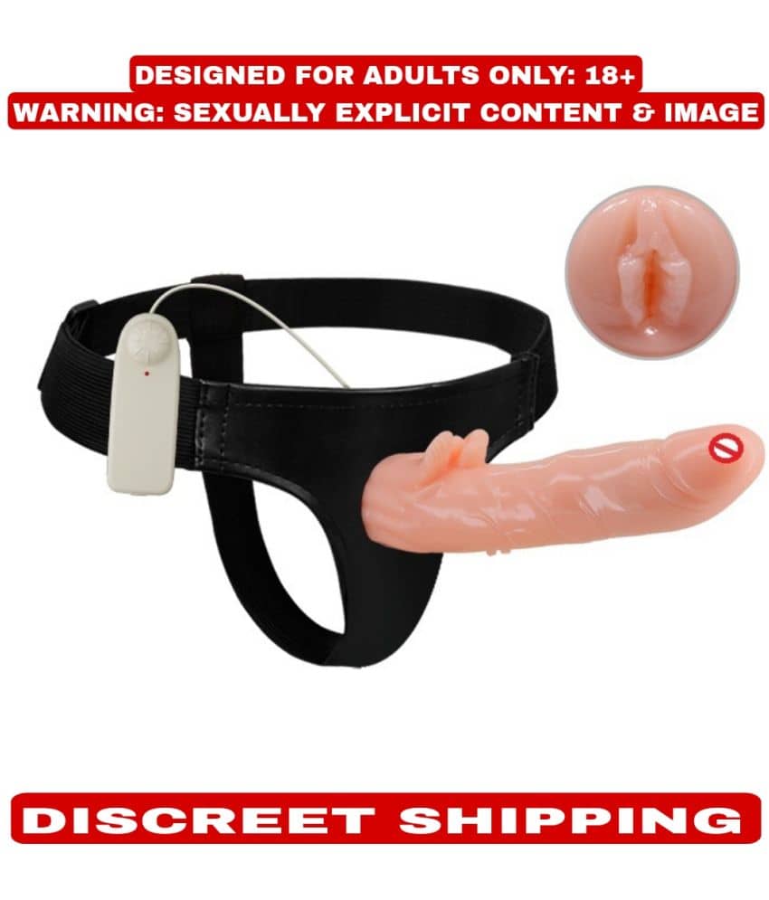 7 INCH BIG HOLLOW STRAP ON DILDO WITH VIBRATION AND BELT FEMALE SEX TOY BY  KAMAHOUSE (LOW PRICE)