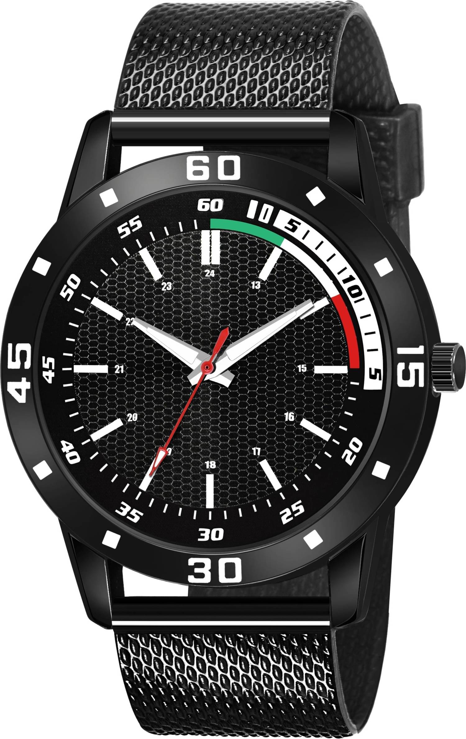     			AQUA BLISS Black PU Analog Men's Watch