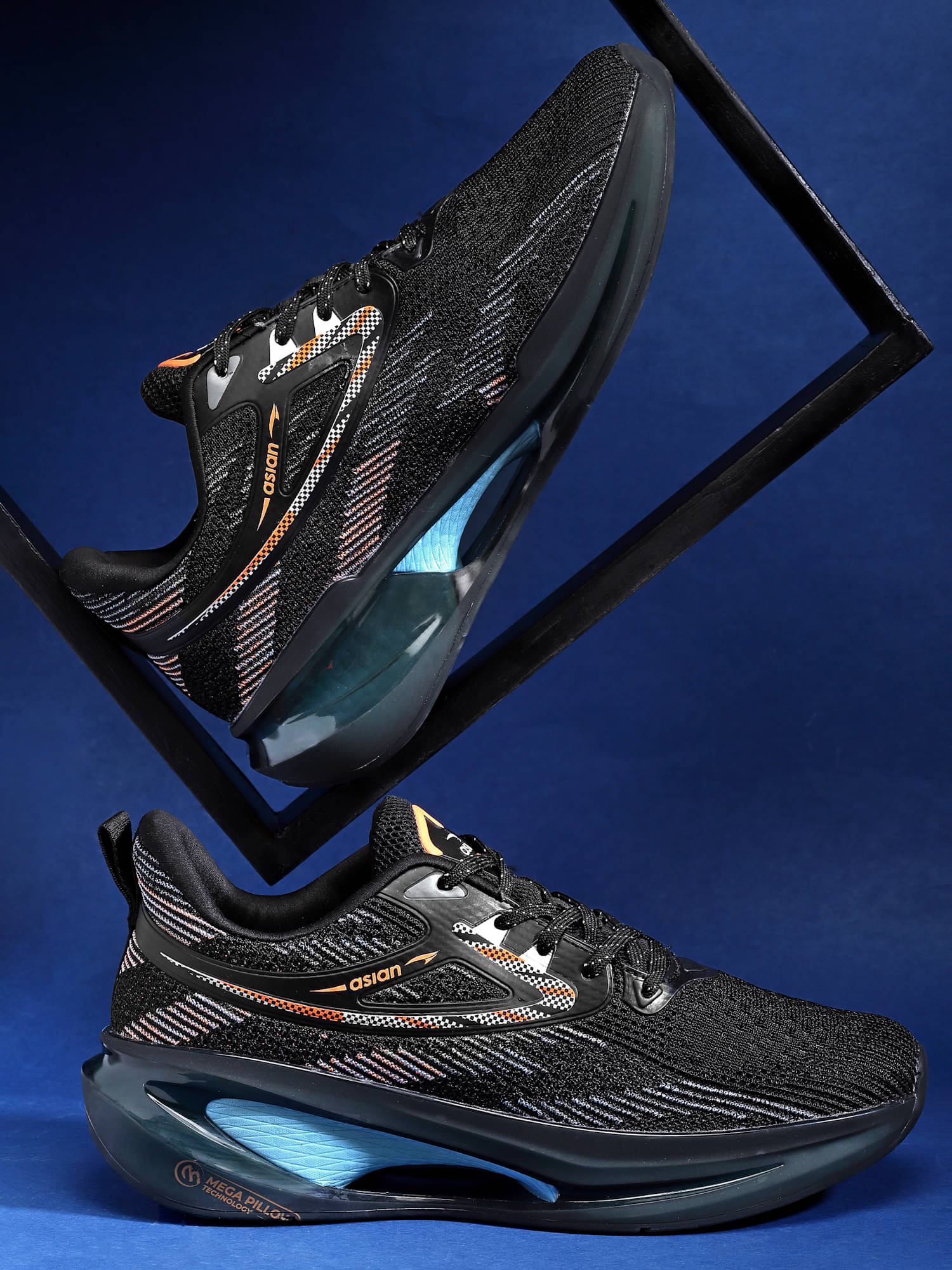     			ASIAN SUPERSTAR-02 Black Men's Sports Running Shoes