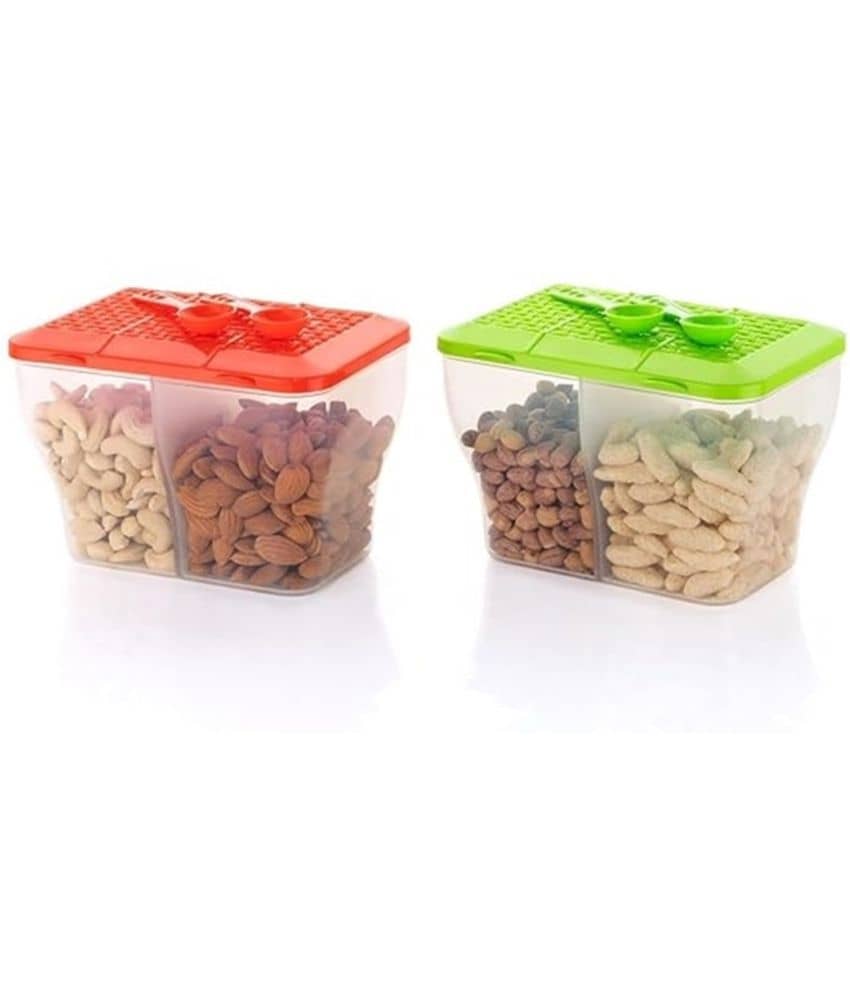 Analog Kitchenware Dal/Masala/Vegetable Plastic Multicolor Multi-Purpose Container ( Set of 2 )