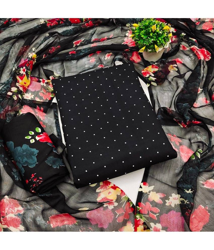 Anand Unstitched Crepe Printed Dress Material - Black ( Pack of 1 ) Anand Unstitched Crepe Printed Dress Material - Black ( Pack of 1 )