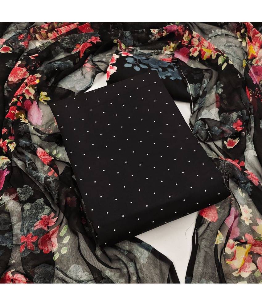     			Anand Unstitched Crepe Printed Dress Material - Black ( Pack of 1 )