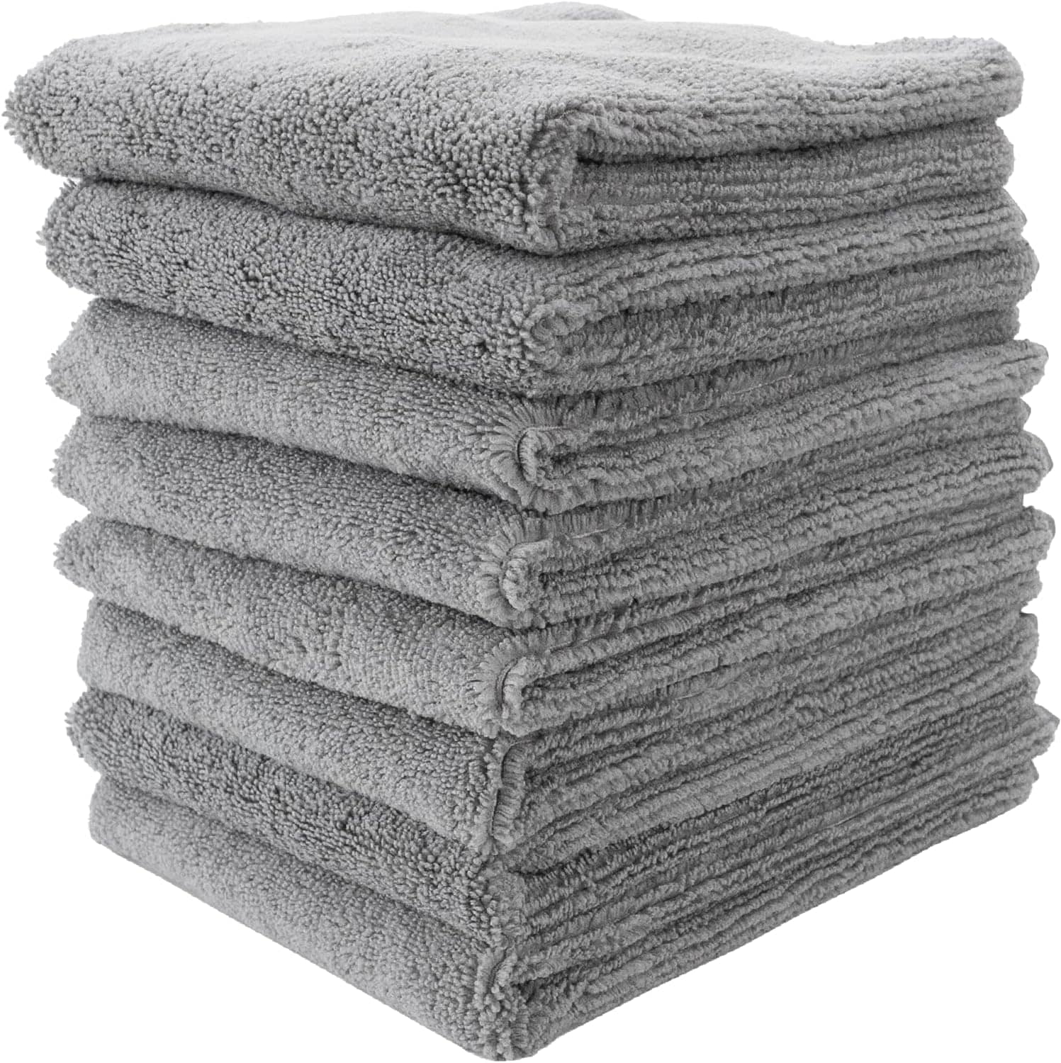 Auto Hub Grey 340 GSM Microfiber Cloth For Automobile ( Pack of 8 )