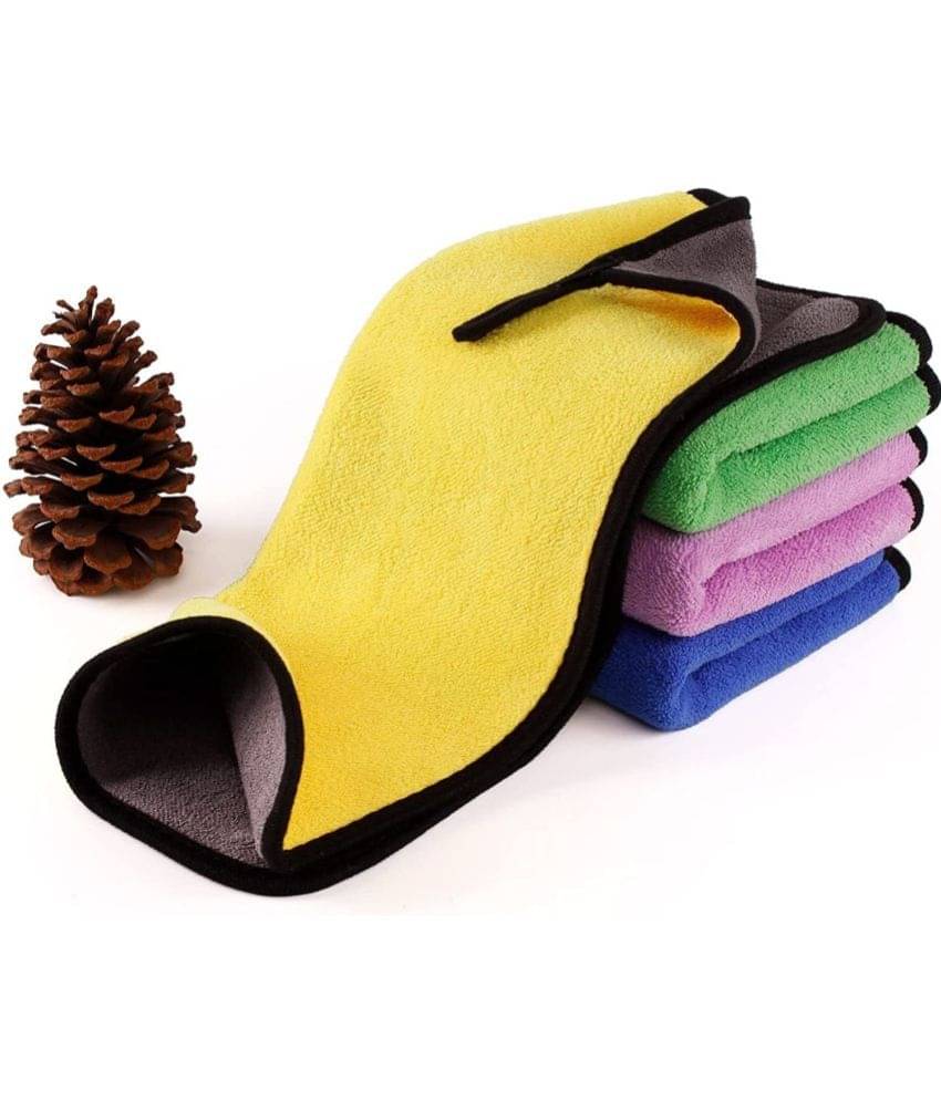     			Auto Hub Multicolor 600 GSM Drying Towel For Automobile ( Pack of 4 )