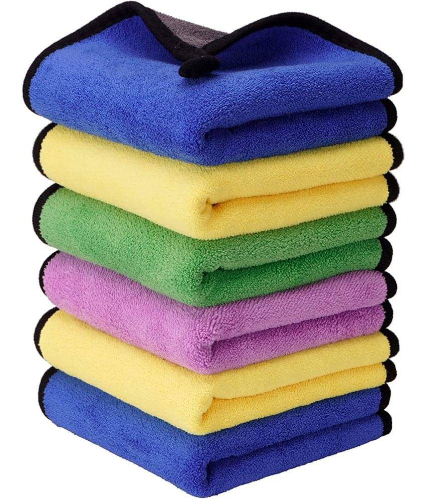 Auto Hub Multicolor 800 GSM Drying Towel For Automobile ( Pack of 6 ) Auto Hub Multicolor 800 GSM Drying Towel For Automobile ( Pack of 6 )