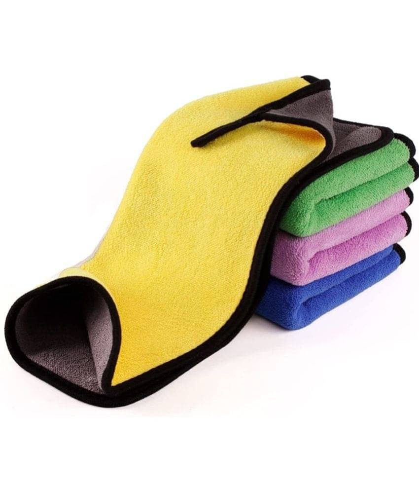 Auto Hub Multicolor 800 GSM Drying Towel For Automobile ( Pack of 4 ) Auto Hub Multicolor 800 GSM Drying Towel For Automobile ( Pack of 4 )