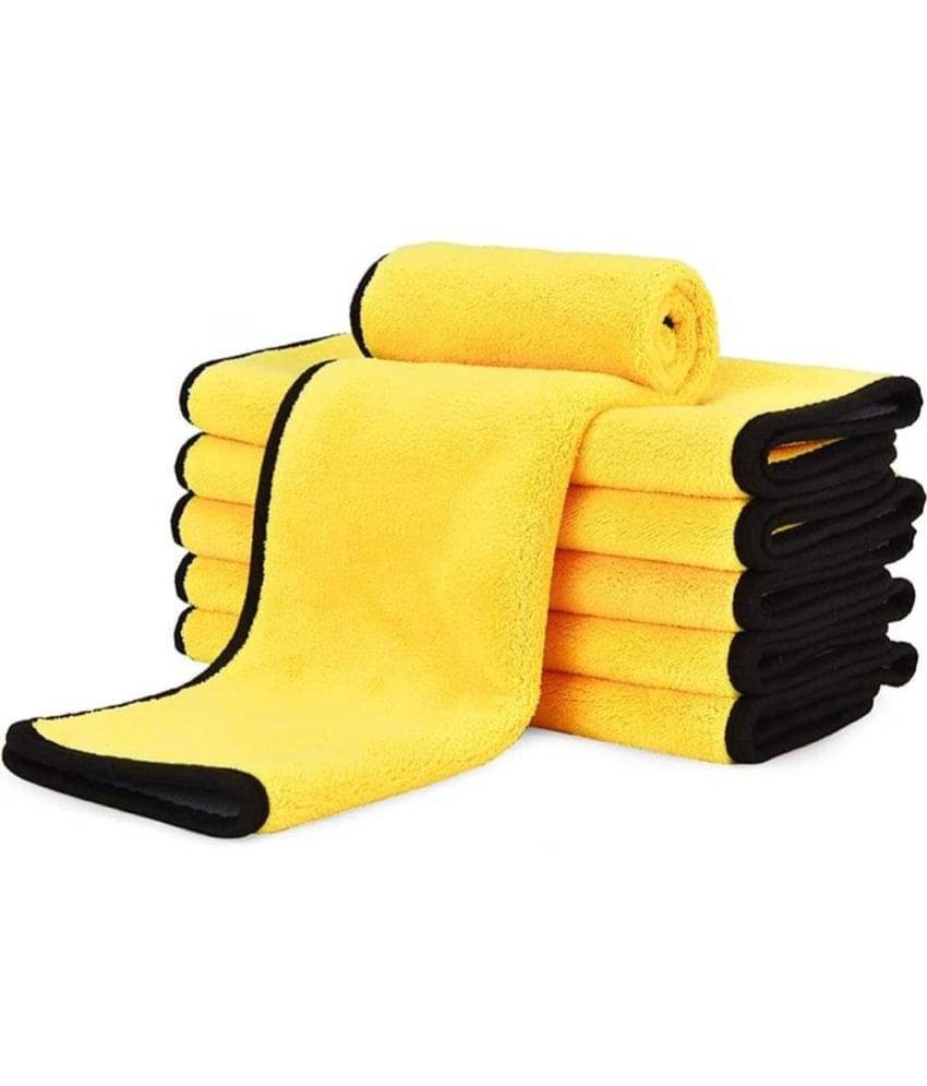     			Auto Hub Yellow 600 GSM Microfiber Cloth For Automobile ( Pack of 6 )