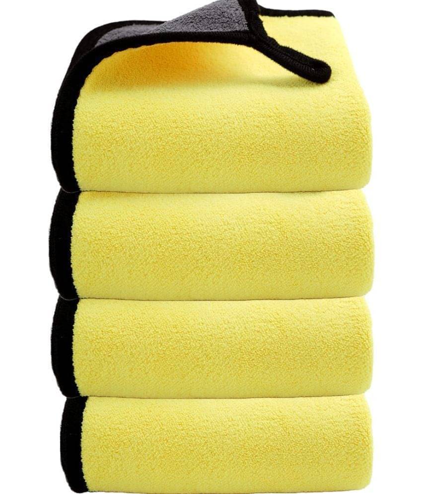Auto Hub Yellow 800 GSM Microfiber Cloth For Automobile ( Pack of 4 ) Auto Hub Yellow 800 GSM Microfiber Cloth For Automobile ( Pack of 4 )