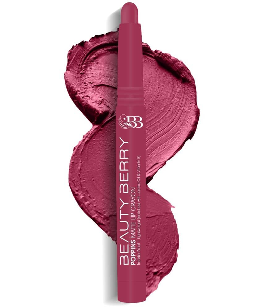 Beauty Berry Poppins Matte Lip Crayon Lipstick for Women 3g, Red Aurora (Shade - 05)