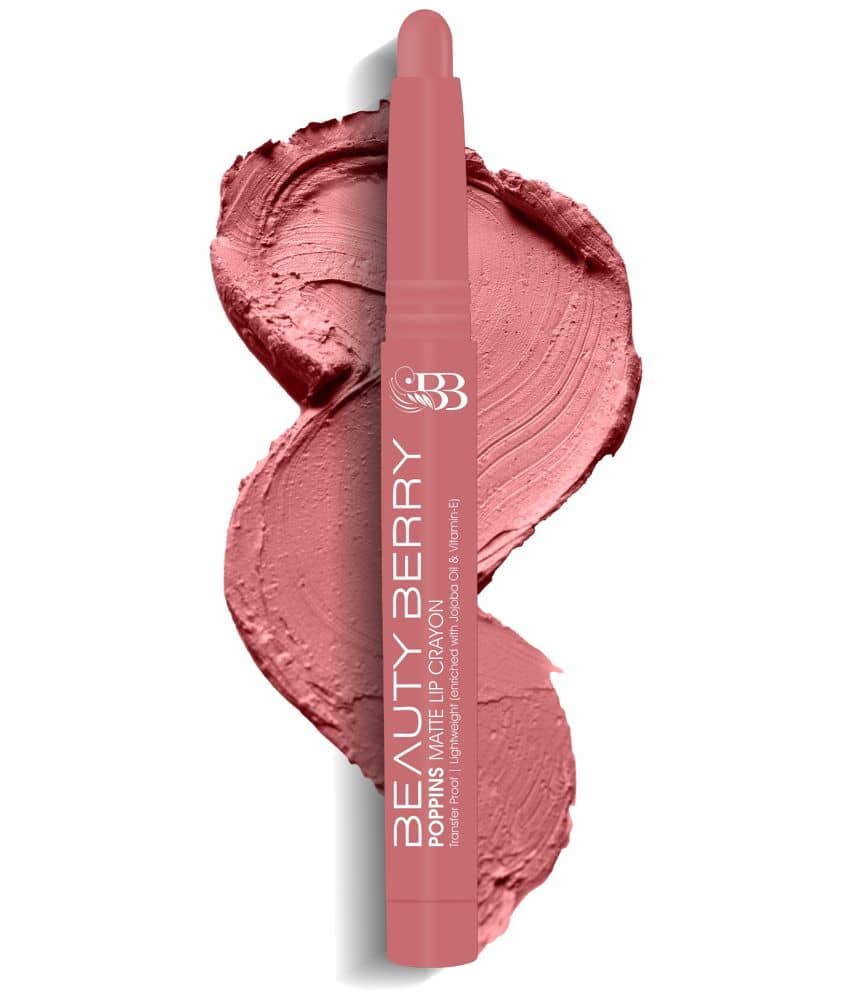Beauty Berry Poppins Matte Lip Crayon Lipstick for Women 3g, Red Aurora (Shade - 05)