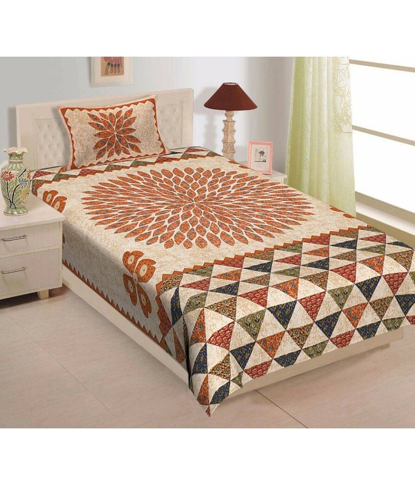 CLOTHOLOGY Cotton 1 Single Bedsheet with 1 Pillow Cover ( Copper ) CLOTHOLOGY Cotton 1 Single Bedsheet with 1 Pillow Cover ( Copper )