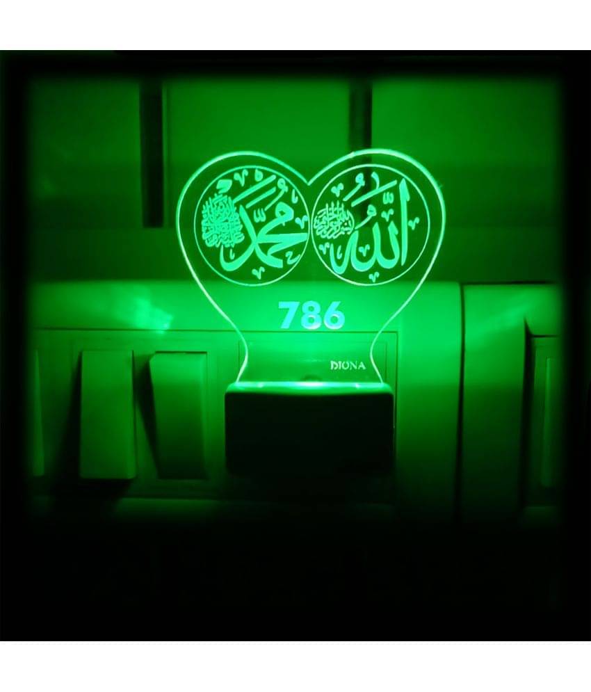 DIONA Night lamp Allah 786 khwaja moinuddin chishti Islam Muslim Night Light     			DIONA Night lamp Allah 786 khwaja moinuddin chishti Islam Muslim Night Light