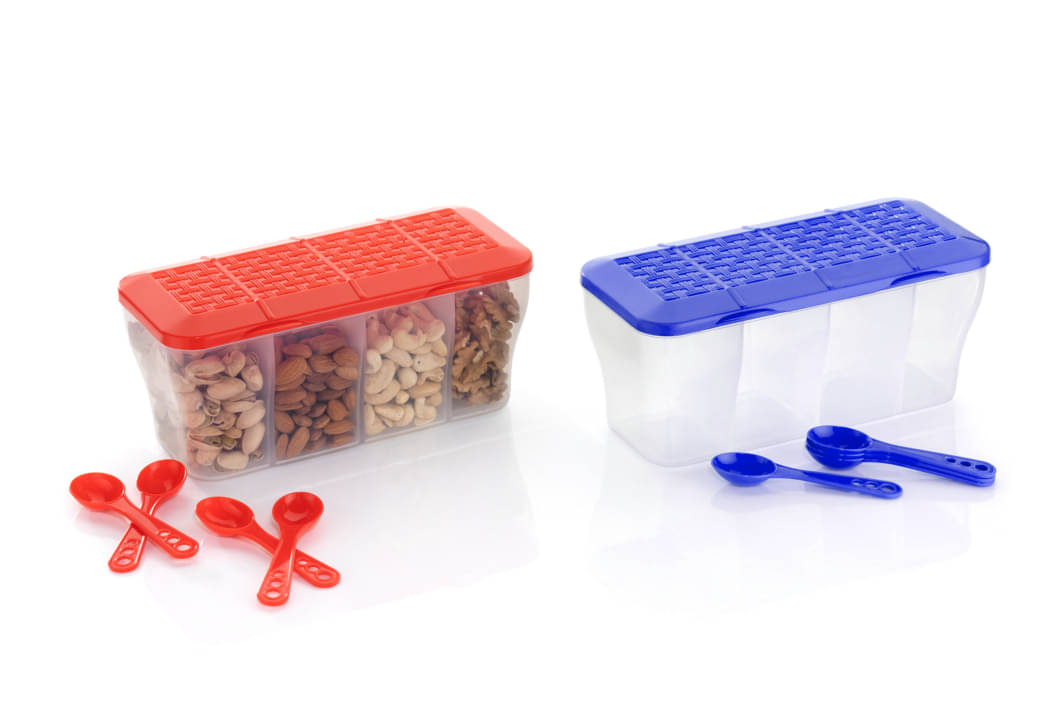    			FIT4CHEF Dry Fruit Container PET Multicolor Multi-Purpose Container ( Set of 2 )