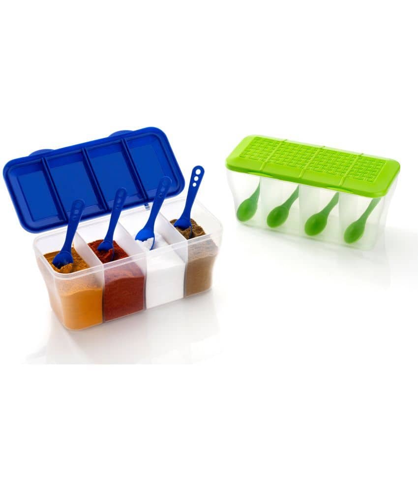 FIT4CHEF Kitchen Masala Box PET Multicolor Spice Container ( Set of 2 )