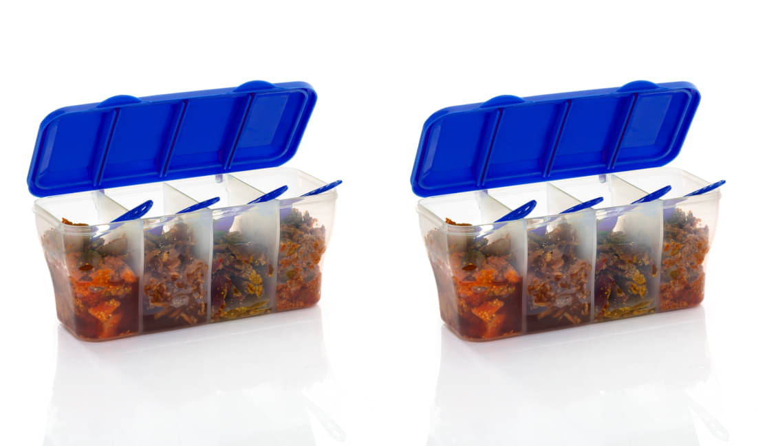     			FIT4CHEF Pickle Jars PET Blue Pickle Container ( Set of 2 )