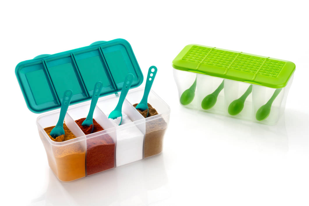     			FIT4CHEF Spice Container Set PET Multicolor Spice Container ( Set of 2 )