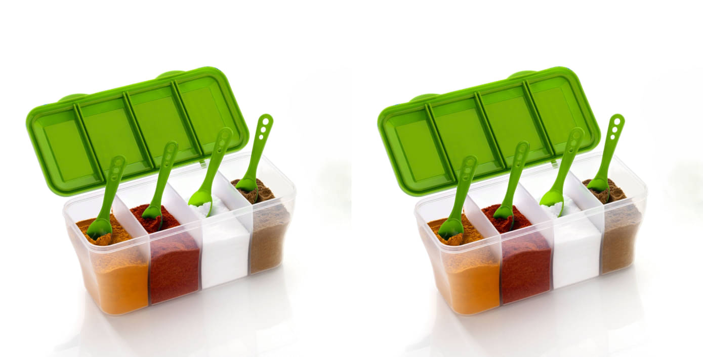     			FIT4CHEF Spice Jar PET Green Spice Container ( Set of 2 )