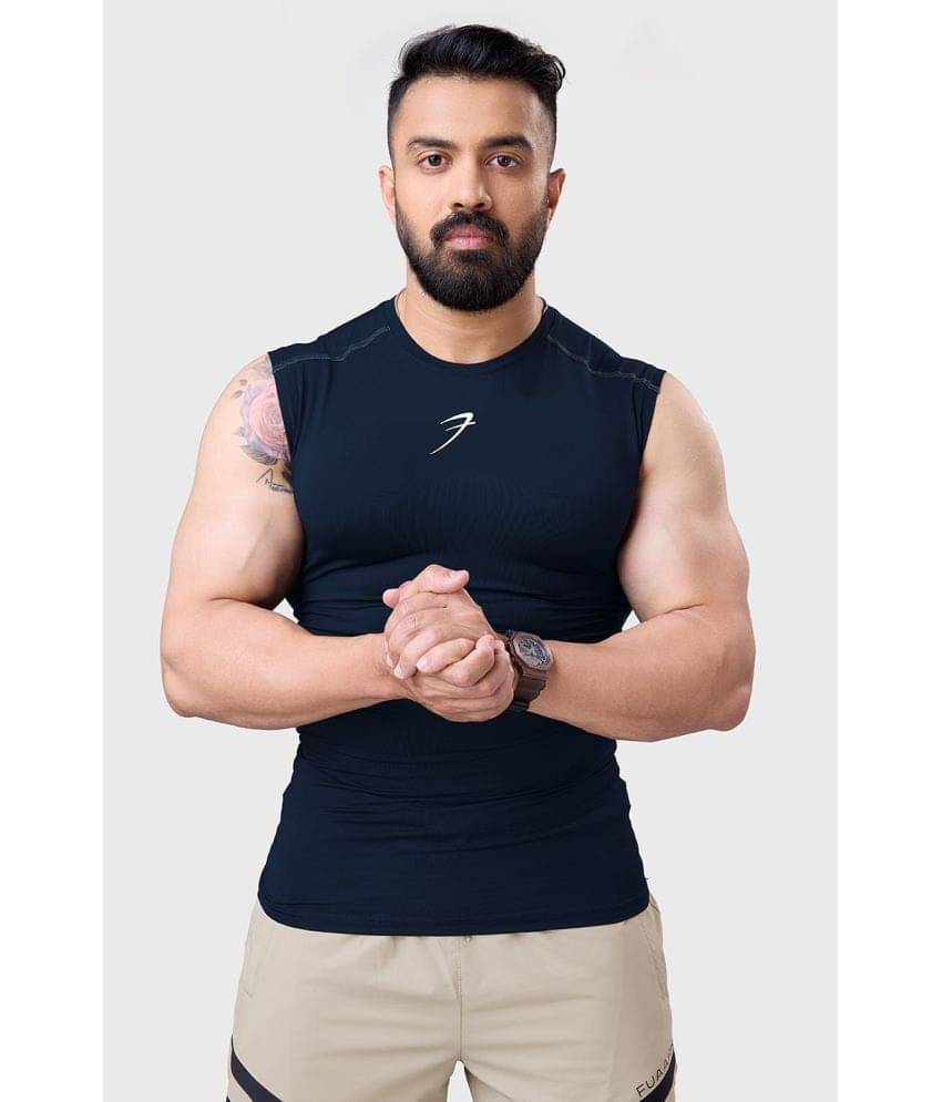 Fuaark Navy Polyester Slim Fit Men's Tanks ( Pack of 1 ) Fuaark Navy Polyester Slim Fit Men's Tanks ( Pack of 1 )