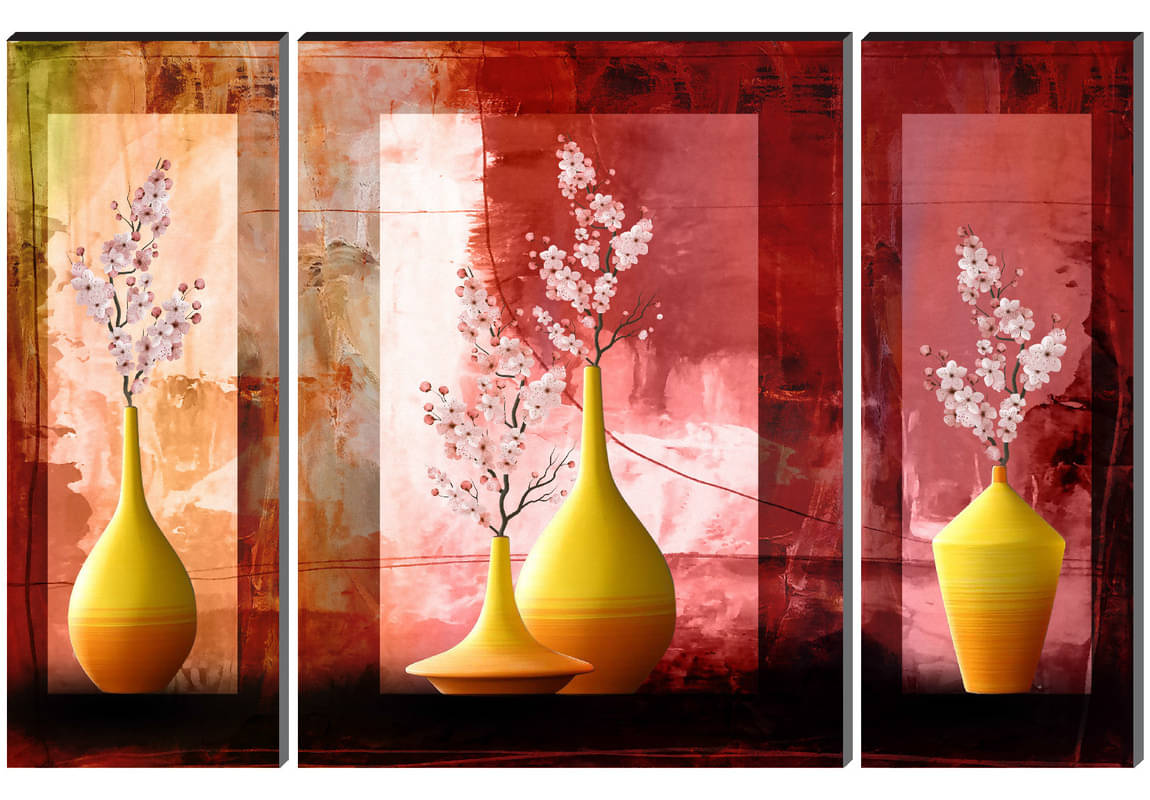    			Saf Premium flowers pot wall hanging MDF Painting
