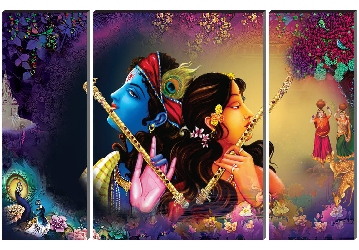 Saf Lord Radha Krishna ji Religious wall hanging MDF Painting Saf Lord Radha Krishna ji Religious wall hanging MDF Painting