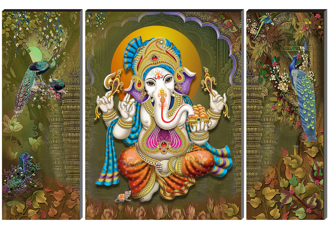 Saf Lord Ganesh ji Religious wall hanging MDF Painting Saf Lord Ganesh ji Religious wall hanging MDF Painting
