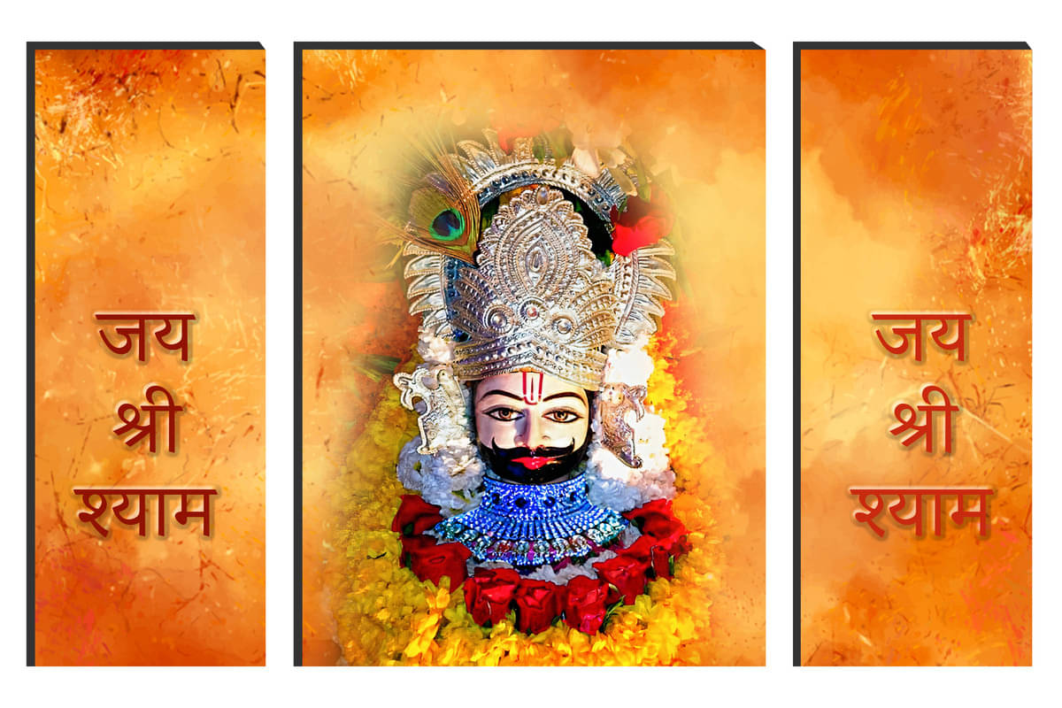     			Saf Lord Khatu Shyam ji Religious wall hanging MDF Painting