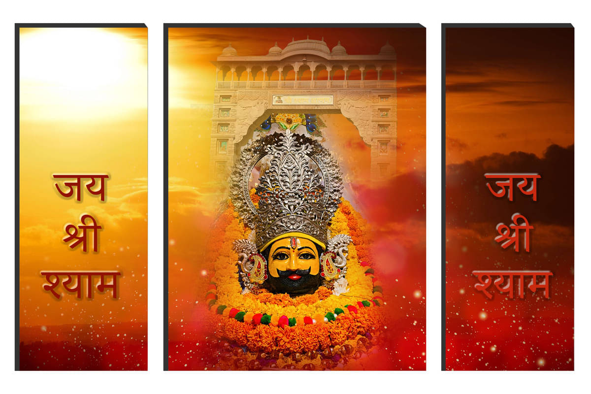     			Saf Lord Khatu Shyam ji Religious wall hanging MDF Painting