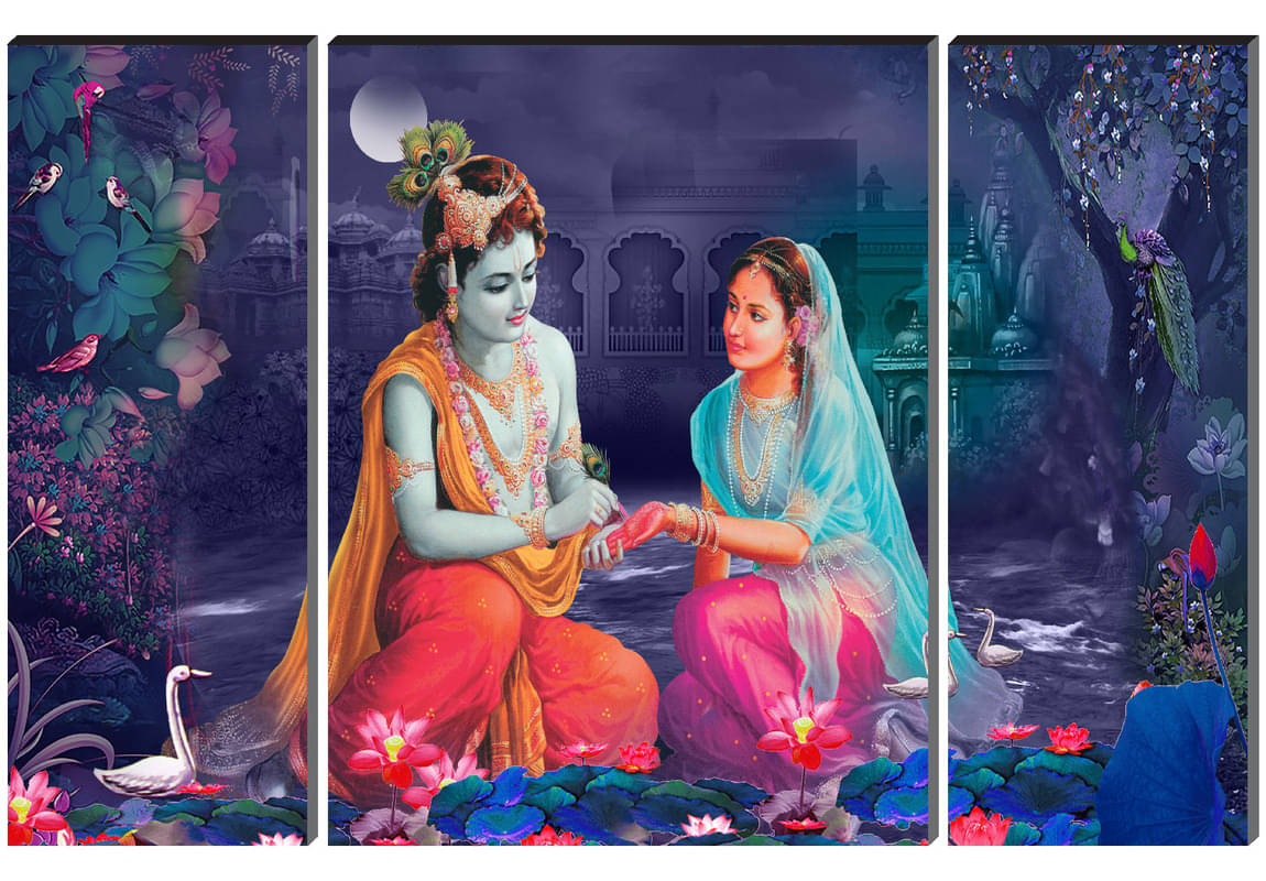     			Saf Lord Radha Krishna ji Religious wall hanging MDF Painting