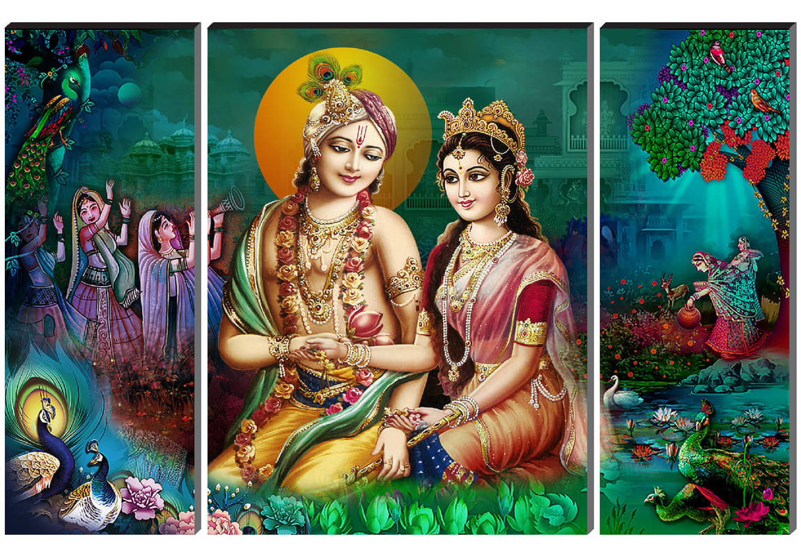 Saf Lord Radha Krishna ji Religious wall hanging MDF Painting Saf Lord Radha Krishna ji Religious wall hanging MDF Painting