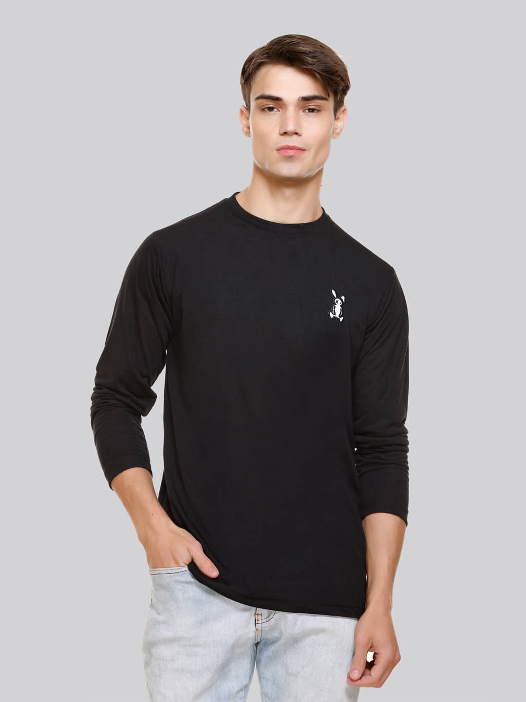 HVBK Pack of 1 Cotton Blend Regular Fit Men's T-Shirt ( Black )